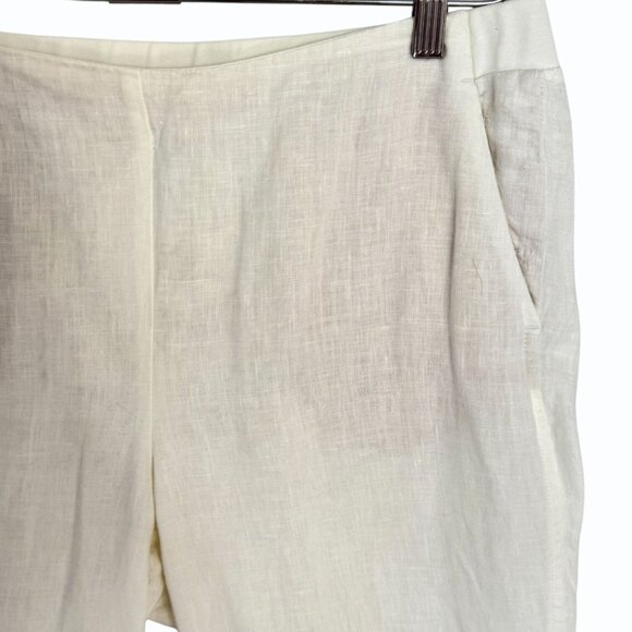 J. Jill Womens Love Linen Pants Size M Off White Ankle Beachy Summer Minimalist - Picture 3 of 11
